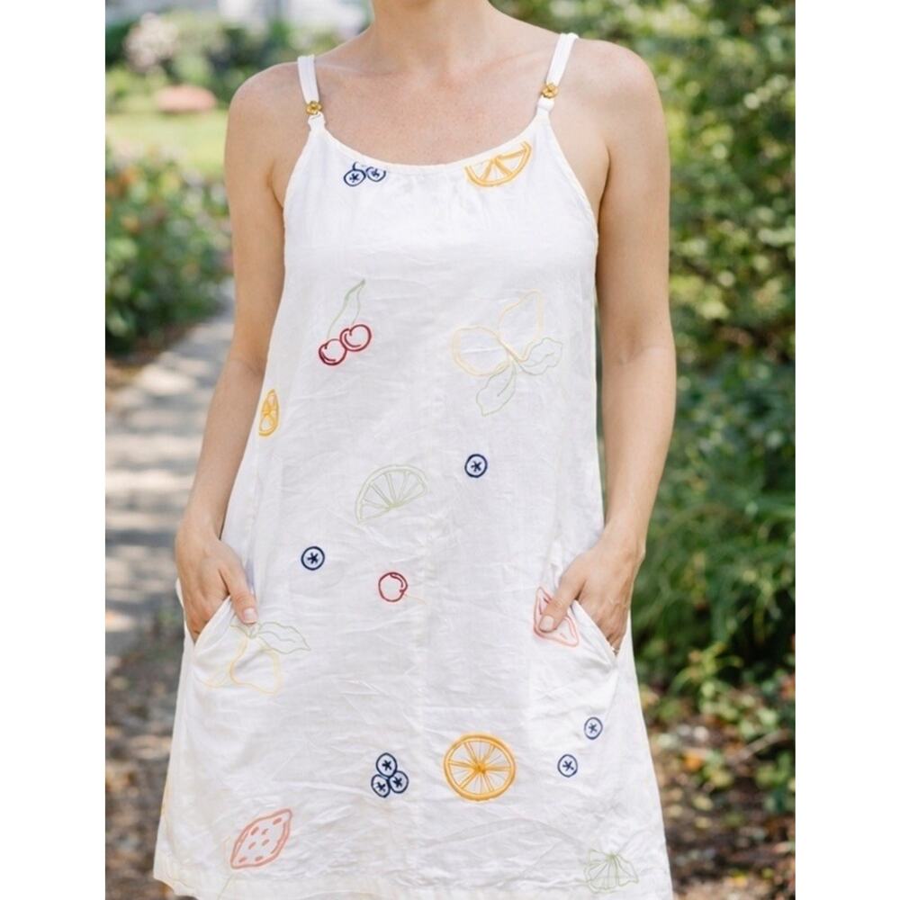 C&C California "CitrusDaydream" Linen Blend Dress - Size XL- Pockets